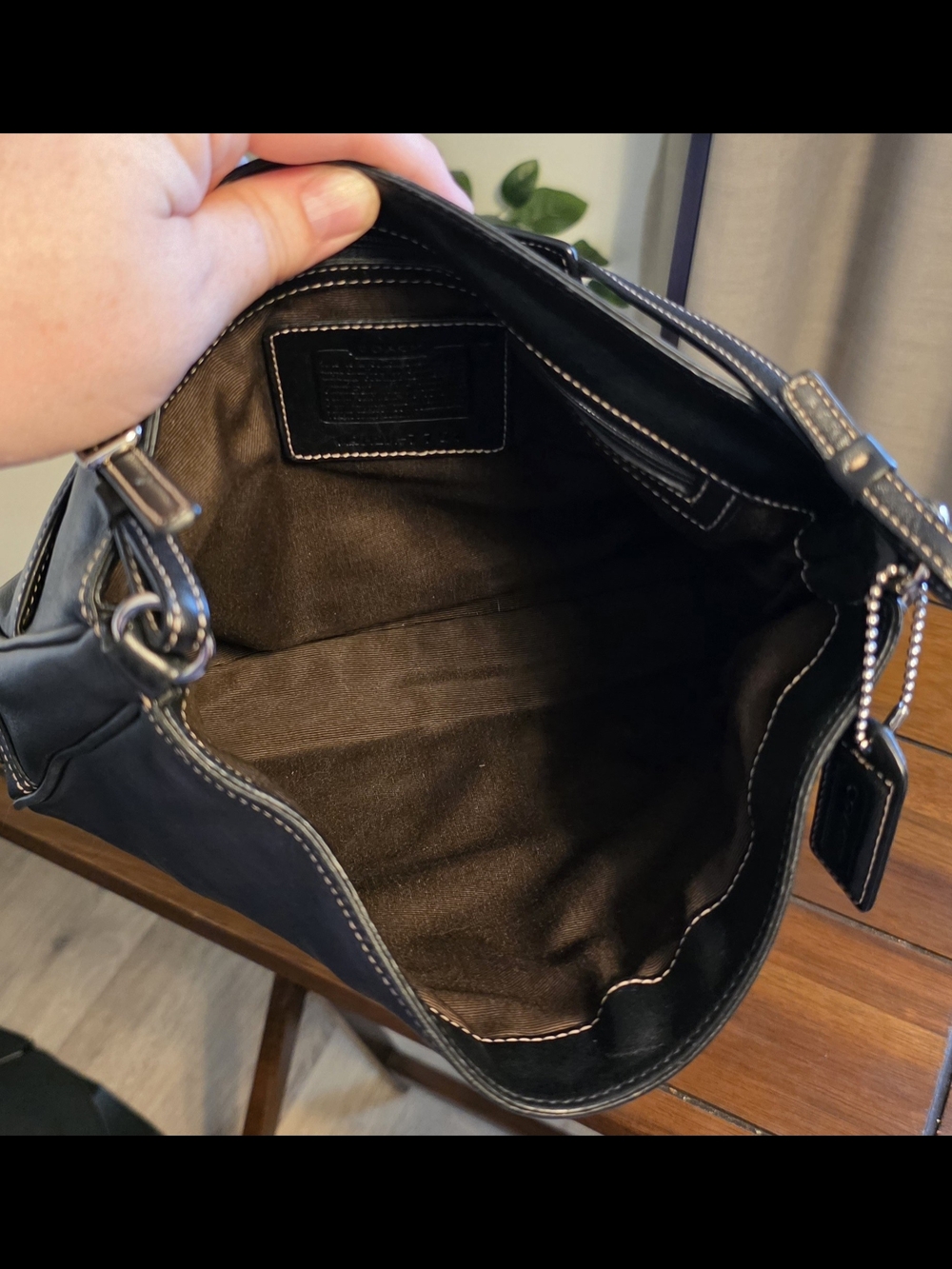 Coach Vintage Hamptons Clip Black Leather Shoulder Bag 7751 circa 2002 - Picture 6 of 9